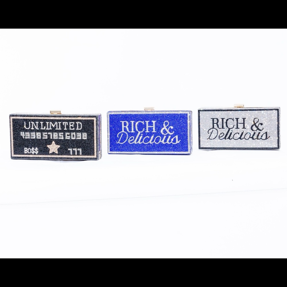 BOGO Cobalt blue rhinestone clutch handbags - Picture 4 of 4